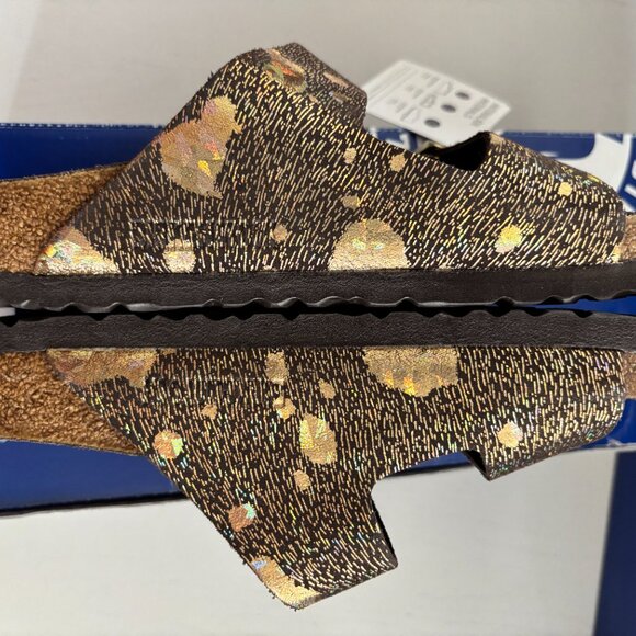 NIB | Birkenstock Arizona Big Buckle Spotted Metallic Brown Regular Width EU 35 - Picture 6 of 9